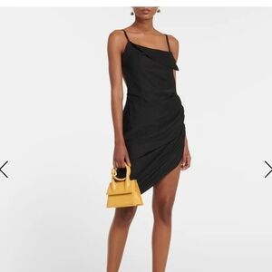 Jacquemus Size 32 Pink Sleeveless Asymmetrical Mini Dress